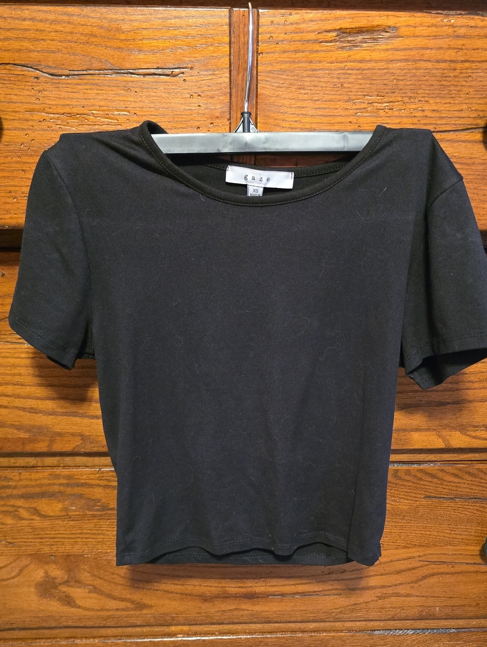 Black Short Sleeve Crop Tee